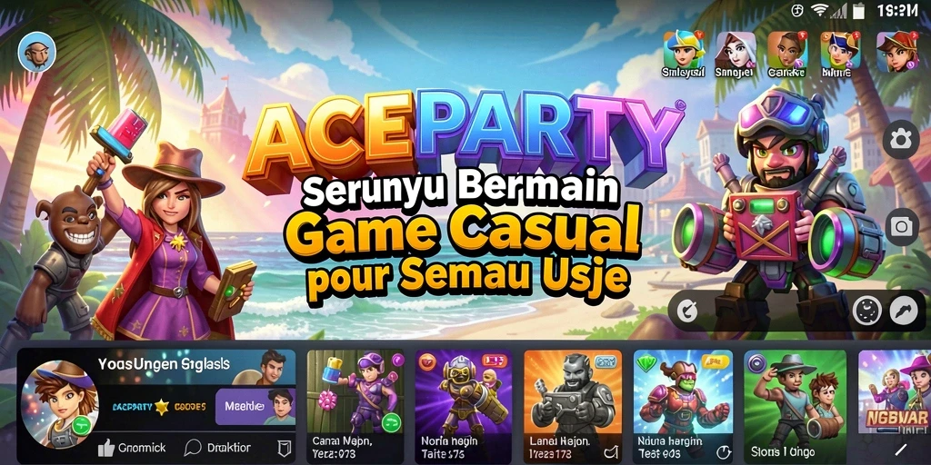 Tampilan gameplay <strong>ACEPARTY</strong> yang ceria dan menyenangkan.