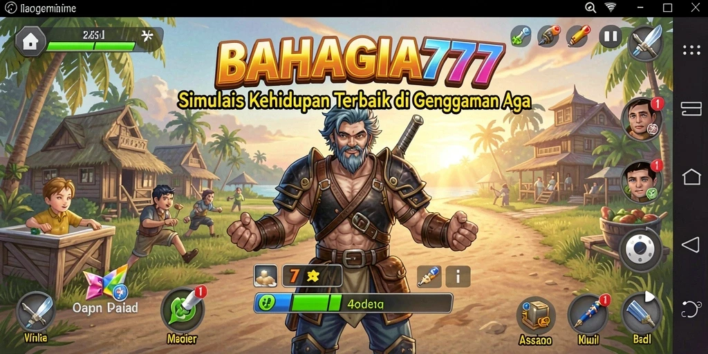 Tampilan gameplay seru BAHAGIA777 dalam simulasi kehidupan.