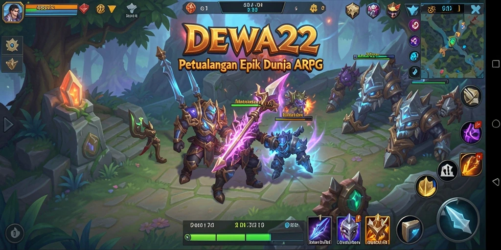 Tampilan gameplay DEWA22 yang menampilkan pertarungan mendebarkan di dunia ARPG.