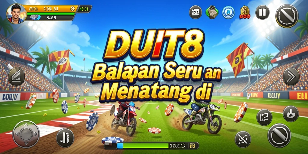 Tampilan gameplay balapan yang mendebarkan dan seru di DUIT8.