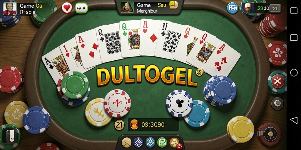Screenshot gameplay DULTOGEL menampilkan aksi seru permainan Gaple.