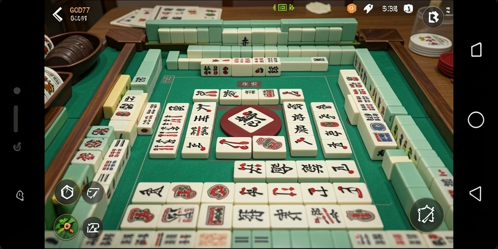 Tampilan screenshot utama GOD77 yang menunjukkan gameplay Mahjong yang seru.