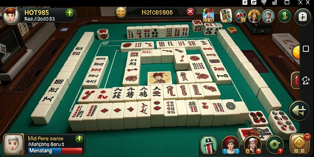 Tampilan screenshot HOT985 menampilkan gameplay Mahjong yang menarik dan menantang.
