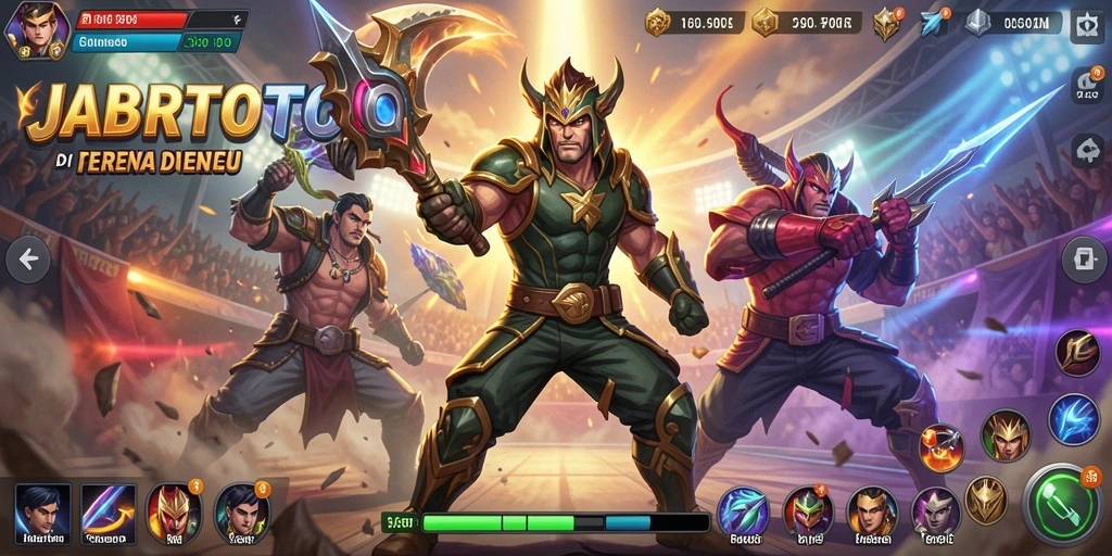 Screenshot gameplay JABARTOTO menampilkan pertarungan yang intens.
