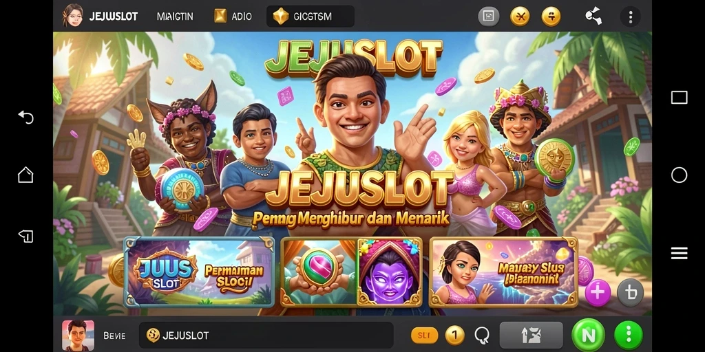 Tampilan gameplay JEJUSLOT yang menarik dan penuh warna.