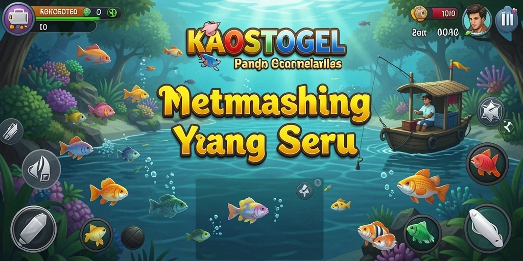 Gameplay KAOSTOGEL yang menarik dengan suasana memancing yang realistis.