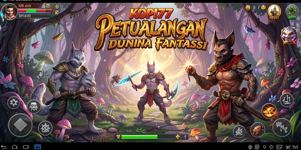 Gameplay KOPI77 dengan karakter dan pertarungan epik.