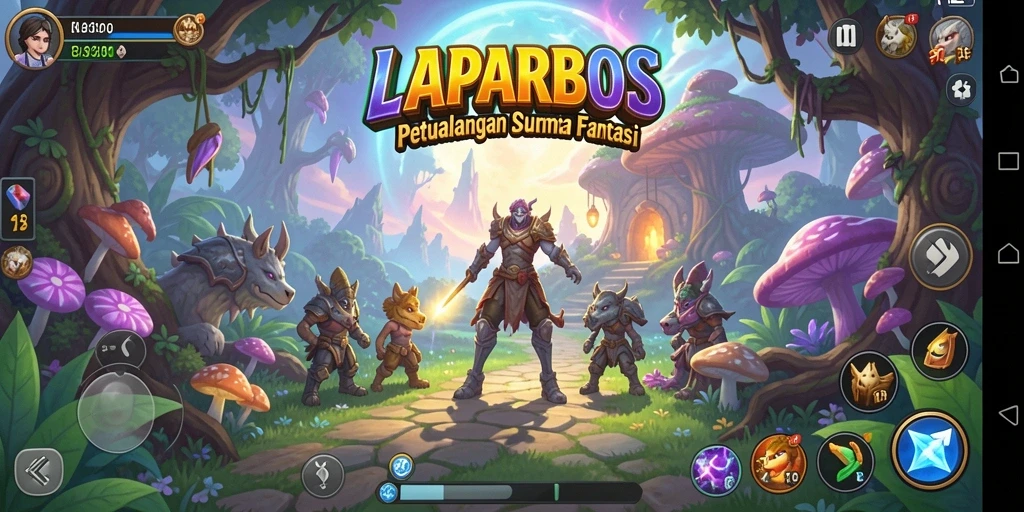 Tangkapan layar gameplay LAPARBOS menunjukkan petualangan seru di dunia fantasi.