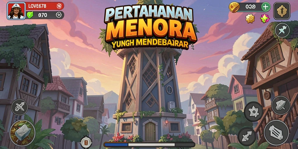 Tangkapan layar menampilkan aksi mendebarkan dalam permainan Tower Defense.