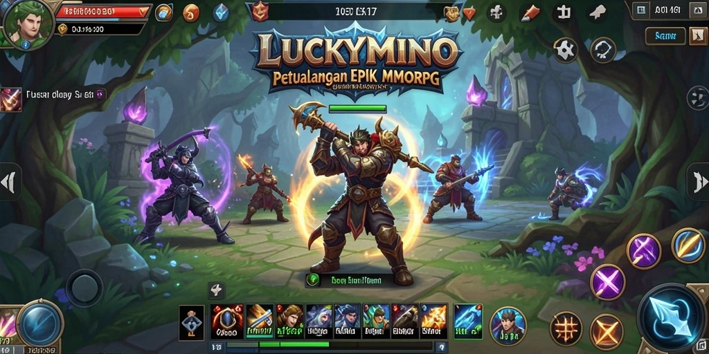 Gameplay LUCKYMINO yang mendebarkan dalam dunia MMORPG.
