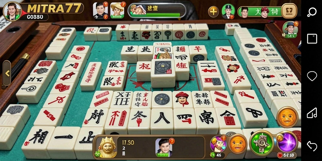 Tampilan gameplay MITRA77 yang menarik dan penuh tantangan Mahjong.