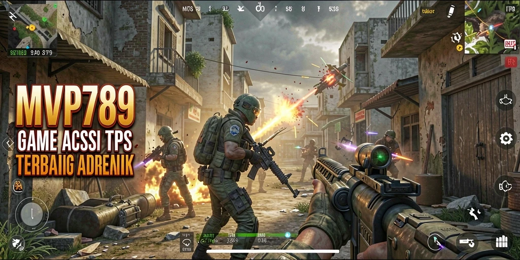 Screenshot utama MVP789 menampilkan aksi gameplay TPS yang intens.