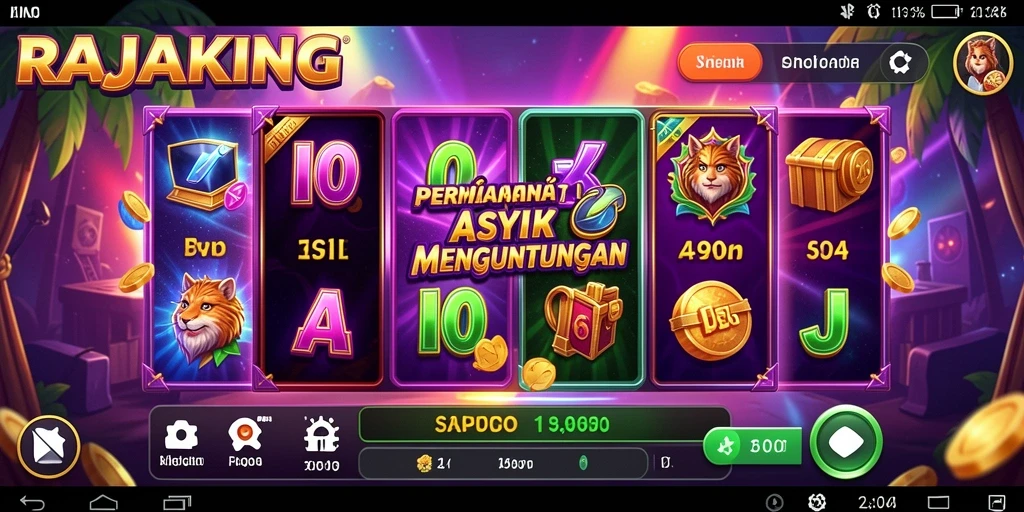 Tampilan gameplay menarik dari permainan Slot RAJAKING.