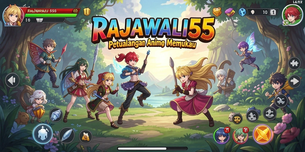 Tampilan gameplay seru dari RAJAWALI55 dengan karakter Anime yang menarik.