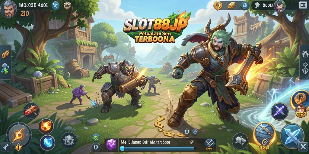 Tampilan gameplay SLOT88JP dengan dunia terbuka yang luas dan interaktif.