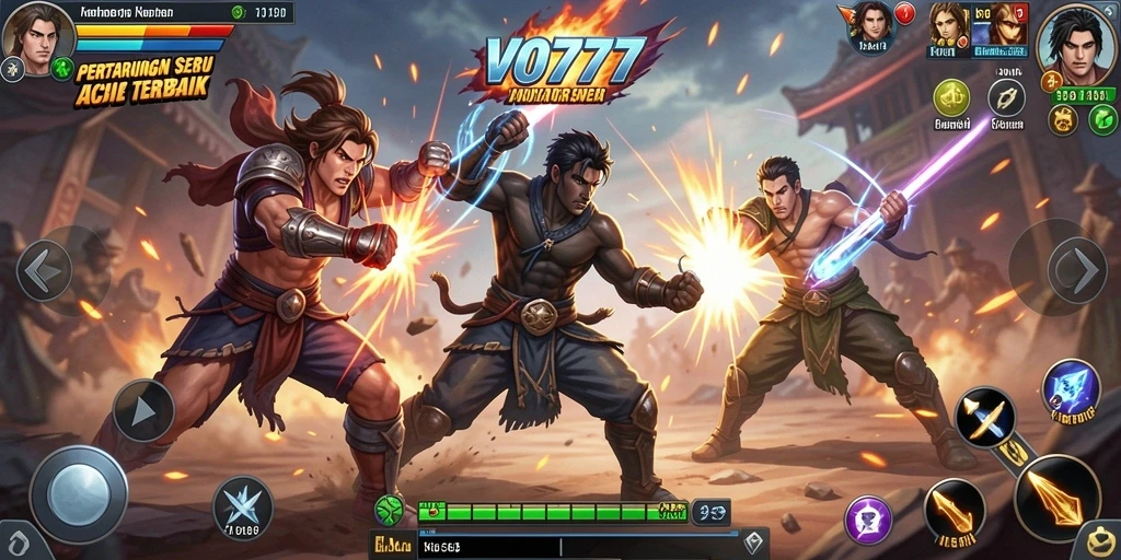 Tampilan gameplay VO777 dengan pertarungan aksi yang mendebarkan.