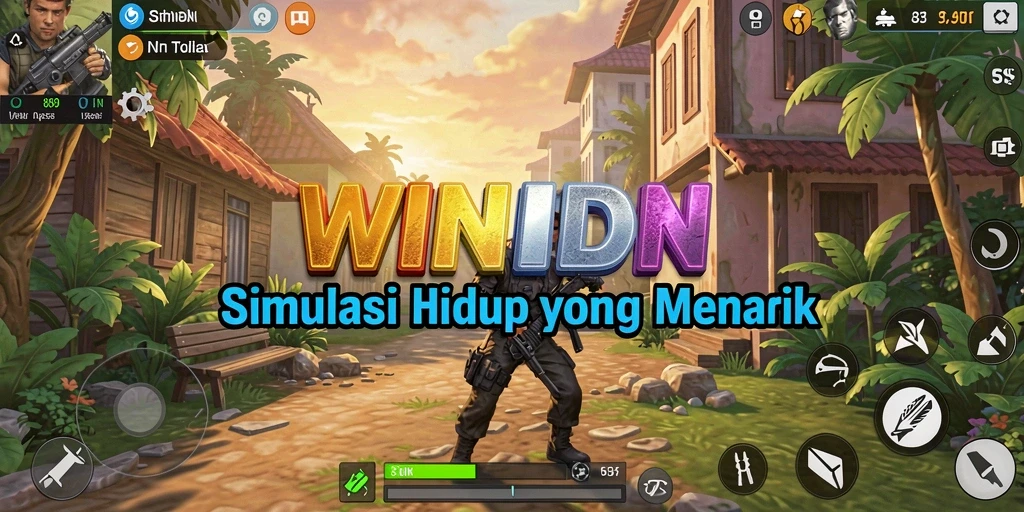 Screenshot utama WINIDN menampilkan gameplay simulasi yang menarik dan interaktif.