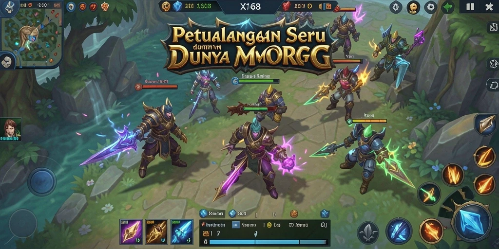 Gameplay seru X168 di dunia MMORPG yang luas.